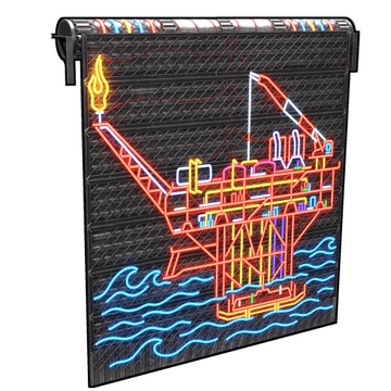 Neon Oil Rig Garage Door image