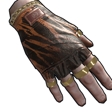 Gold Chains Leather Gloves image