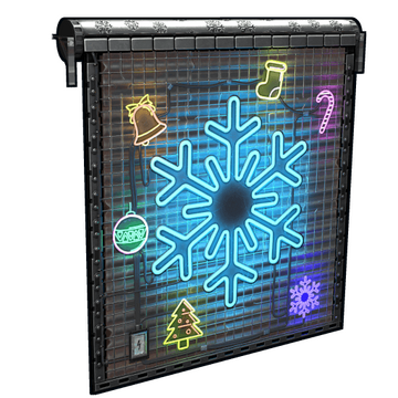 Neon Snowflake Garage Door image