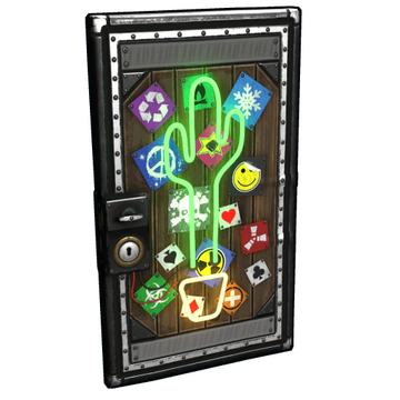 Neon Cactus Metal Door image