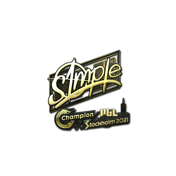 Sticker | s1mple (Gold) | Stockholm 2021