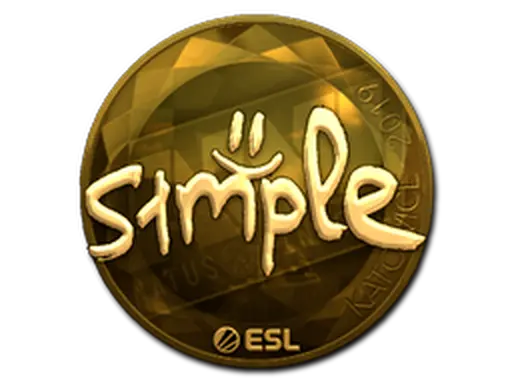 Sticker | s1mple (Gold) | Katowice 2019