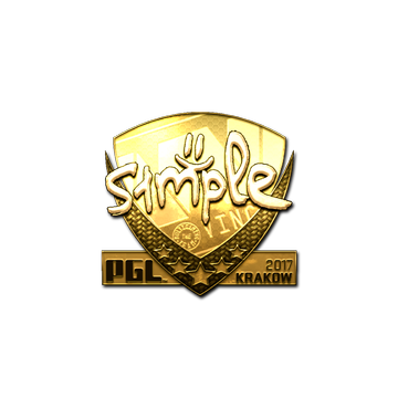 Sticker | s1mple (Gold) | Krakow 2017