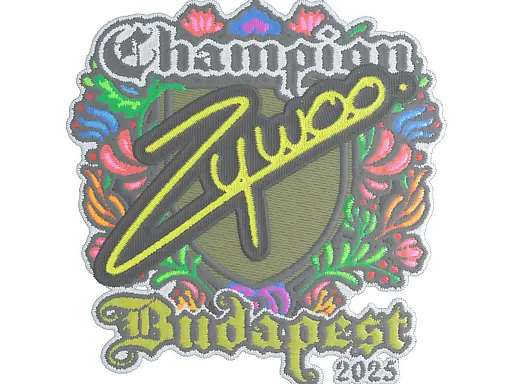 Sticker | ZywOo (Embroidered, Champion) | Budapest 2025