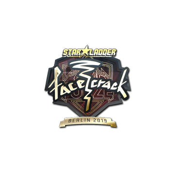 Sticker | facecrack (Gold) | Berlin 2019