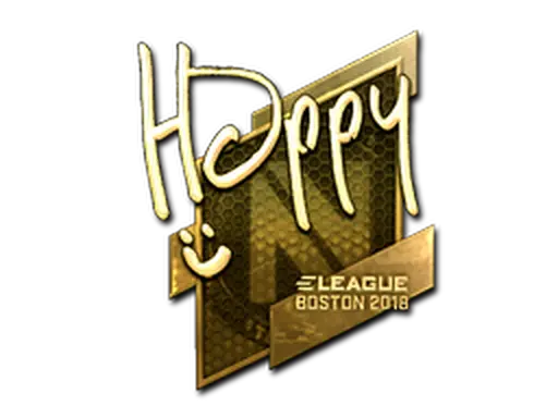 Sticker | Happy (Gold) | Boston 2018