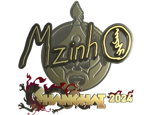 Sticker | mzinho (Gold) | Shanghai 2024