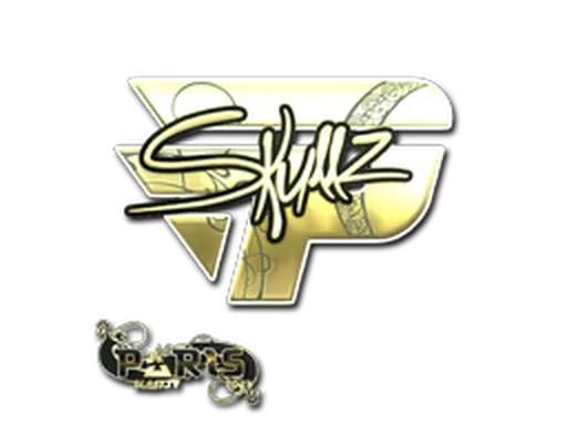 Sticker | skullz (Gold) | Paris 2023