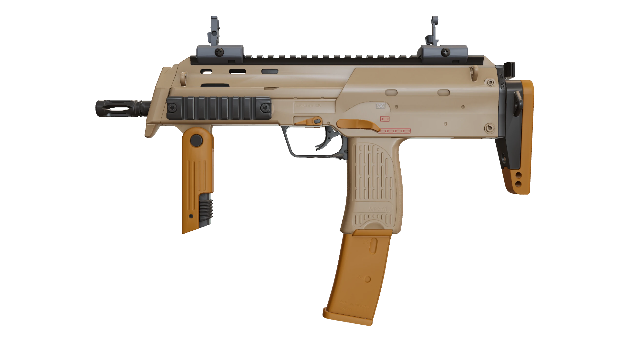 MP7 | Short Ochre Factory New front screenshot