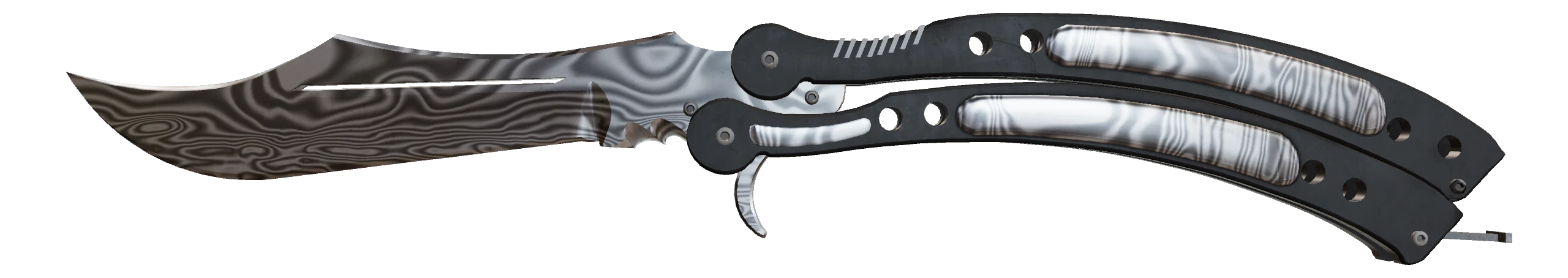 Butterfly Knife | Damascus Steel Factory New front screenshot