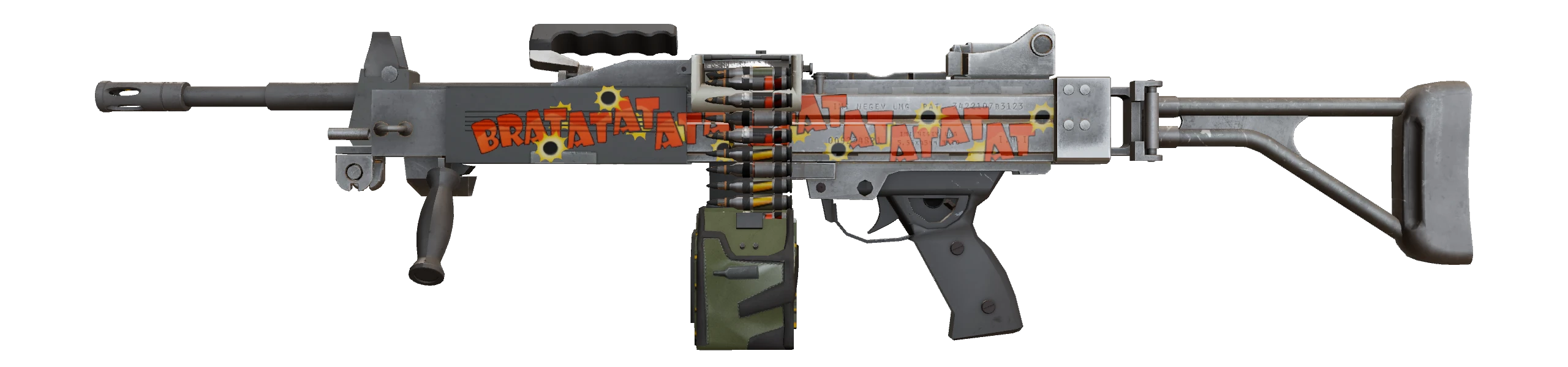 Negev | Bratatat Factory New front screenshot