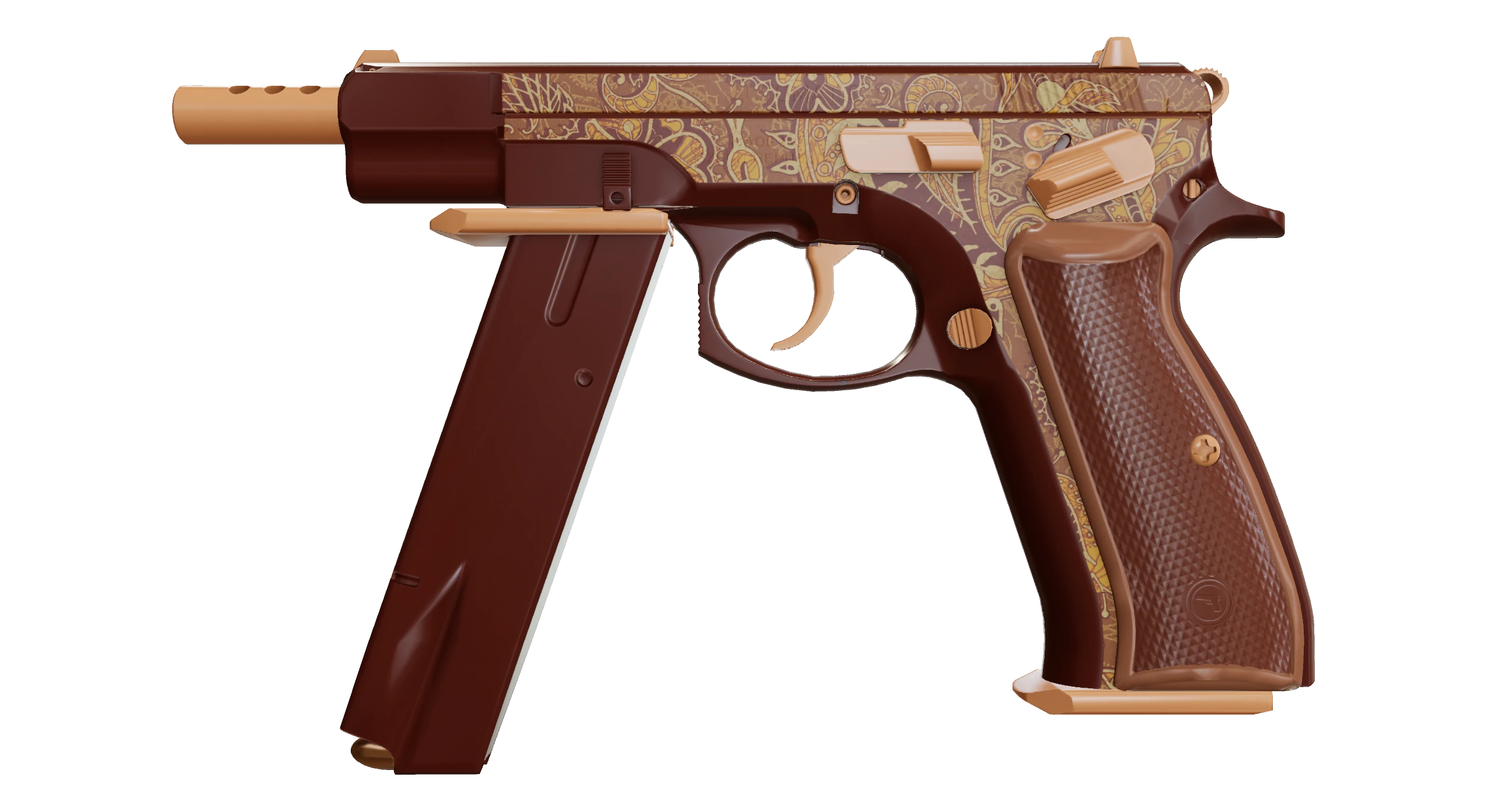 CZ75-Auto | Honey Paisley Factory New front screenshot