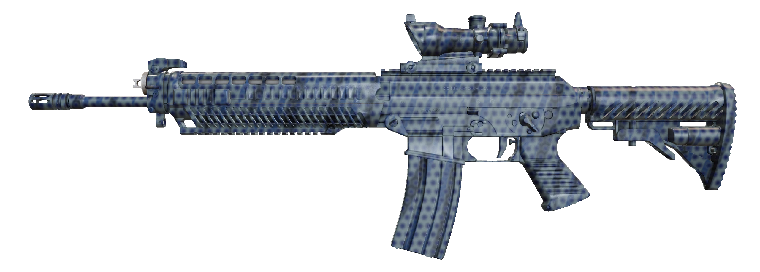 SG 553 | Waves Perforated Factory New front screenshot