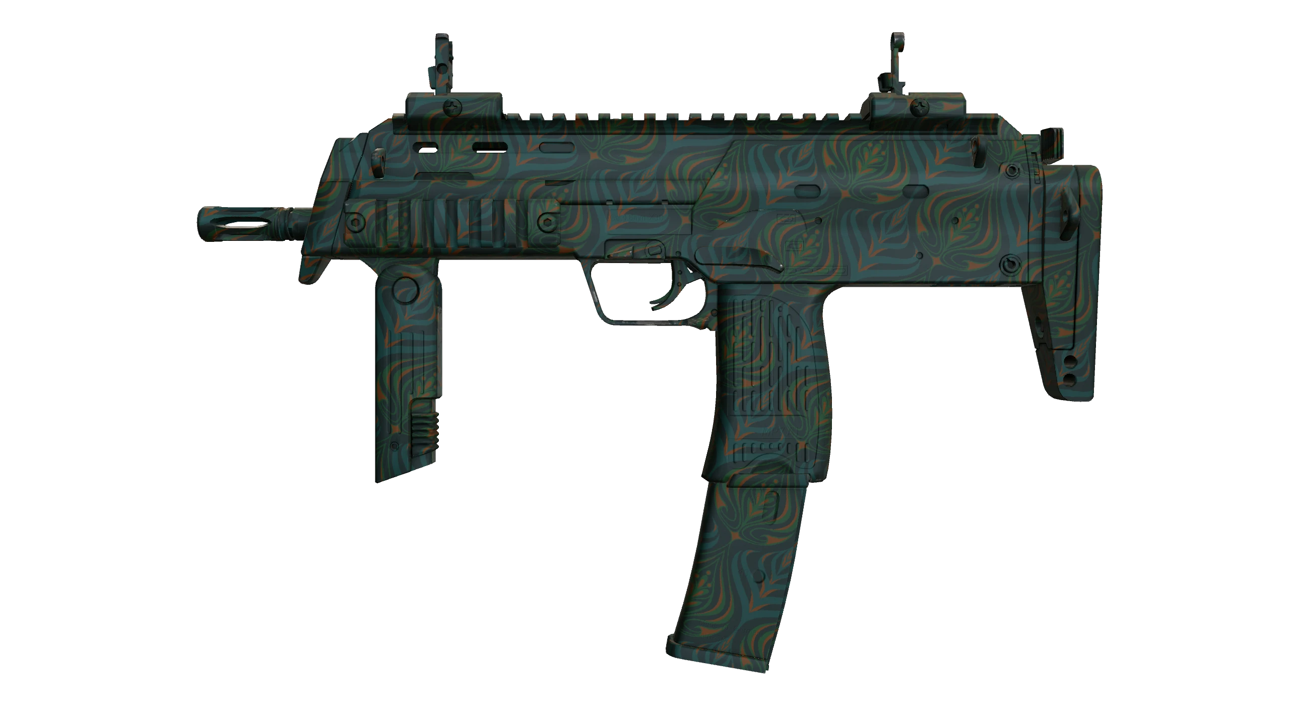 MP7 | Teal Blossom Factory New front screenshot