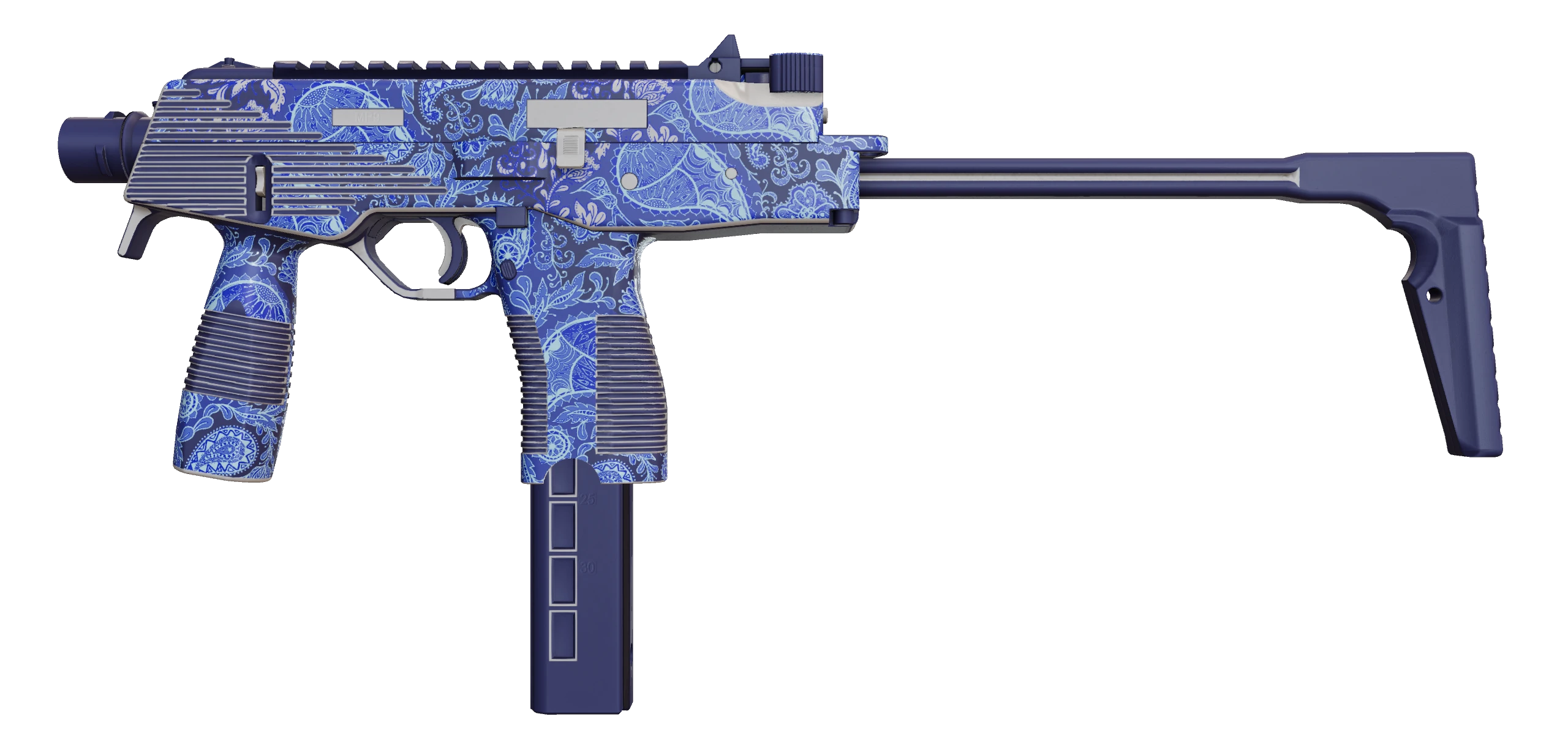 MP9 | Cobalt Paisley Factory New front screenshot