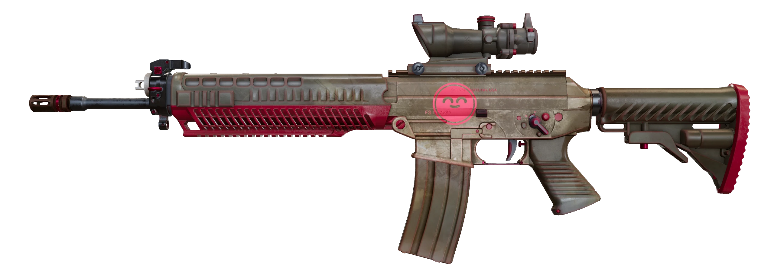 SG 553 | Berry Gel Coat Factory New front screenshot