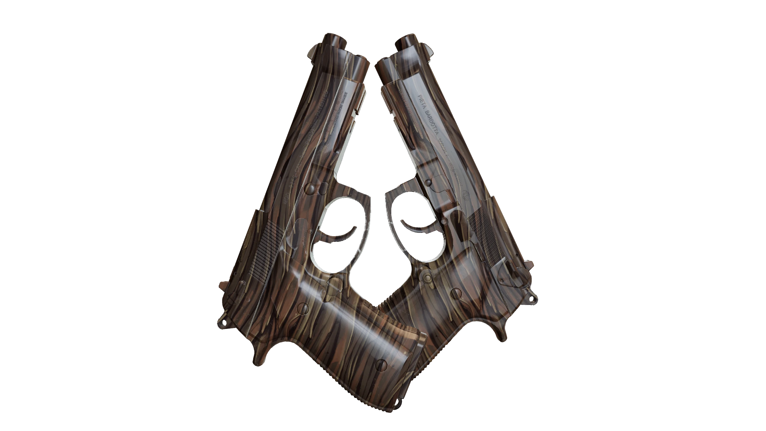 Dual Berettas | Drift Wood Factory New front screenshot