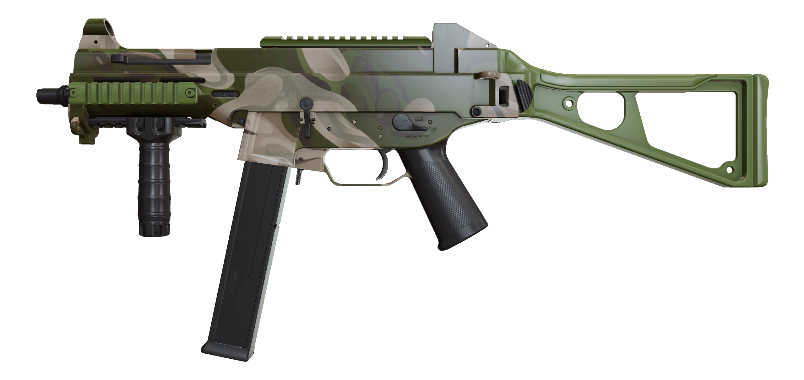 UMP-45 | Green Swirl Factory New front screenshot