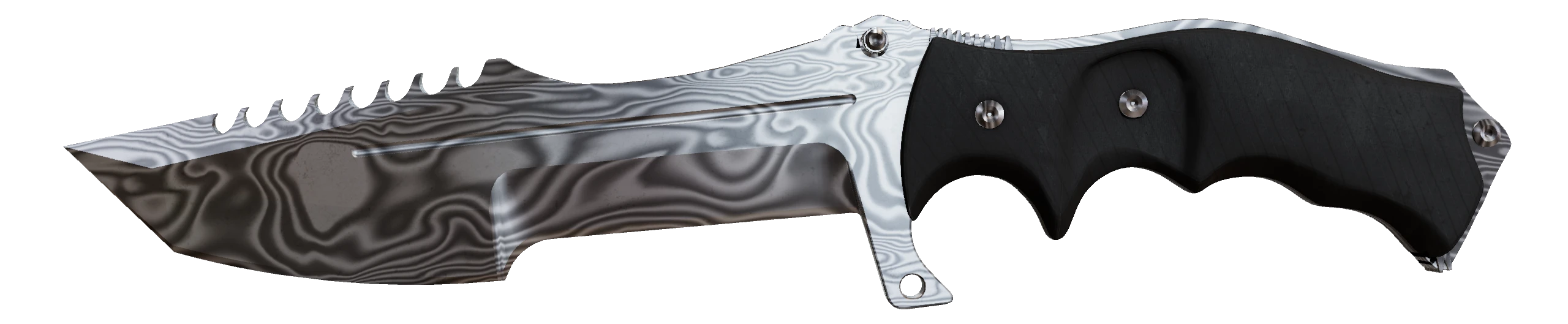 Huntsman Knife | Damascus Steel Factory New front screenshot